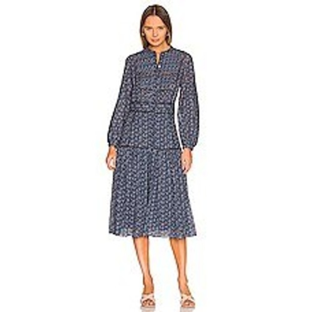 Elegant Blue Patterned Dress
